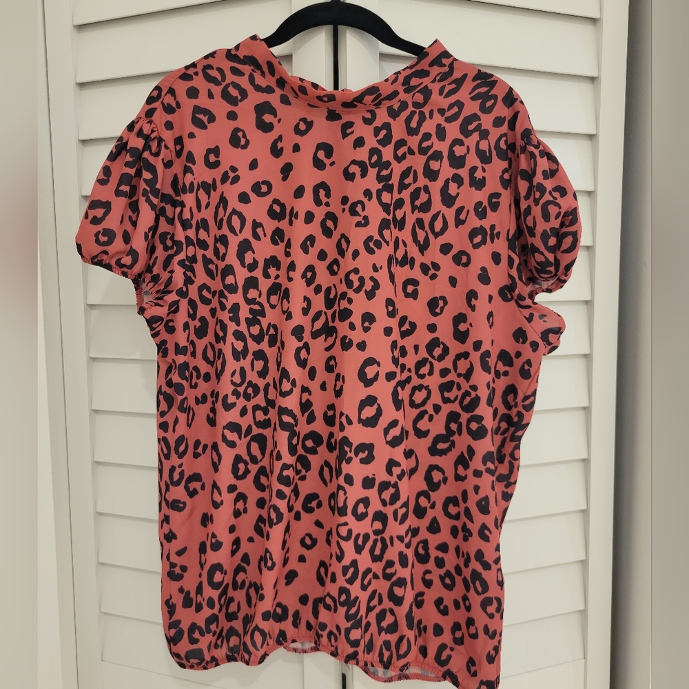 NY&C Sweet Pea Pink and Black Leopard Blouse